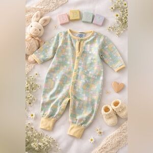 Vintage 90’s Baby Superstore Pastel Alphabet Romper size 3/6 months